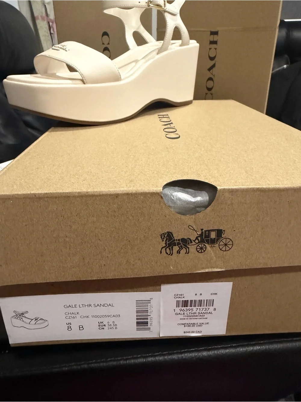 Coach Cream Platform Sandals